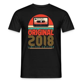 Vintage Birthday Gift 2018. Retro 2018. - Men's T-Shirt - black - Front - AI Model Male 178 light (178cm)