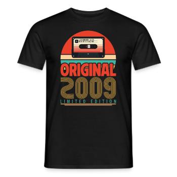 Vintage 2009 Birthday Gift. Retro 2009. - Men's T-Shirt - black - Front - AI Model Male 178 light (178cm)
