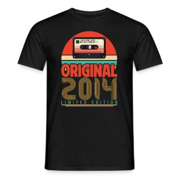 Vintage Birthday Gift 2014. Retro 2014. - Men's T-Shirt - black - Front - AI Model Male 178 light (178cm)