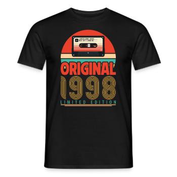 Vintage 1998 Geburtstagsgeschenk. Retro 1998. - Männer T-Shirt - Schwarz - Vorne - AI Model Male 178 light (178cm)