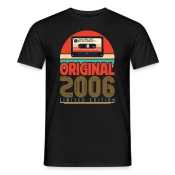 Cadeau Anniversaire Vintage 2006. Rétro 2006. - T-shirt homme - noir - Devant - AI Model Male 178 light (178cm)