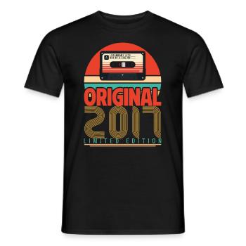 Cadeau Anniversaire Vintage 2017. Rétro 2017. - T-shirt homme - noir - Devant - AI Model Male 178 light (178cm)