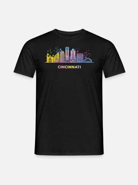 Cincinnatian Skyline Cincinnati - Men's T-Shirt - black