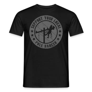 Soutenez votre monteur de lignes Pole Dancer local - T-shirt homme - noir - Devant - AI Model Male 178 light (178cm)