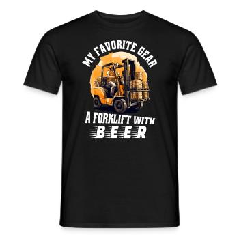 Conducteur de chariot élévateur Gestionnaire d’entrepôt Ist Drôle - T-shirt homme - noir - Devant - AI Model Male 178 light (178cm)