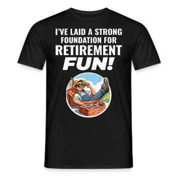 Retired Bricklayer: Retirement Foundations of Fun - Men's T-Shirt - black - Front - AI Model Male 178 light (178cm)