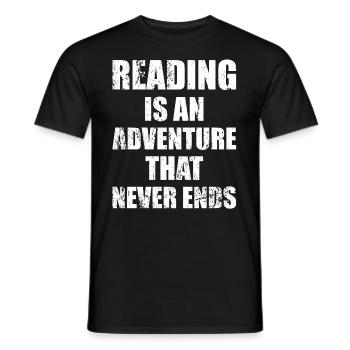 Reading is an adventure book lover - Men's T-Shirt - black - Front - AI Model Male 178 light (178cm)