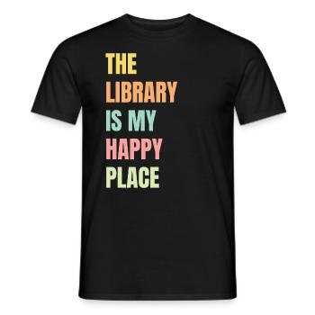 Bibliothèque livre amant lecture rat de bibliothèque - T-shirt homme - noir - Devant - AI Model Male 178 light (178cm)
