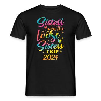 Sisters On The Loose Girls Reunion Trip - Men's T-Shirt - black - Front - AI Model Male 178 light (178cm)
