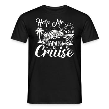 Au secours, je suis en croisière en famille - T-shirt homme - noir - Devant - AI Model Male 178 light (178cm)