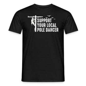 American Lineman Powerline Worker Design - Men's T-Shirt - black - Front - AI Model Male 178 light (178cm)