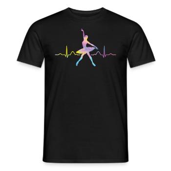 Ballet, Dancer, Heartbeat, Ekg, Ballerina - Men's T-Shirt - black - Front - AI Model Male 178 light (178cm)
