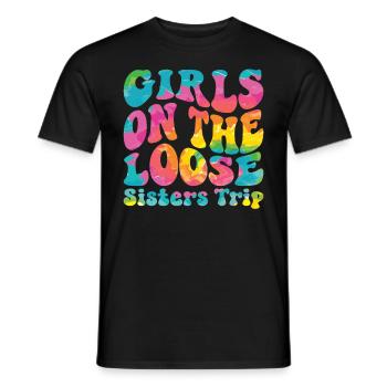Sisters On The Loose Girls Reunion Trip - Men's T-Shirt - black - Front - AI Model Male 178 light (178cm)