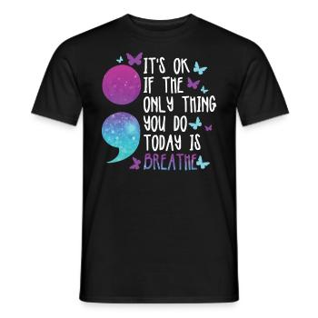 psycMental Health Warrior Purple And Turquoise - Men's T-Shirt - black - Front - AI Model Male 178 light (178cm)