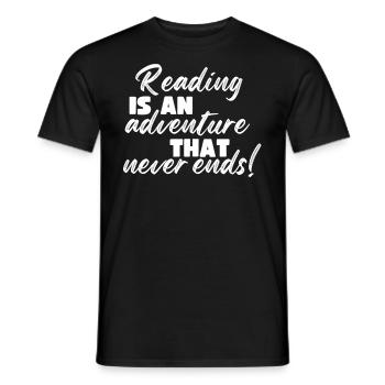 Reading is an adventure book lover - Men's T-Shirt - black - Front - AI Model Male 178 light (178cm)