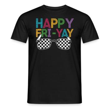 Happy Fri Yay Teacher Weekend Funny Meme - Men's T-Shirt - black - Front - AI Model Male 178 light (178cm)