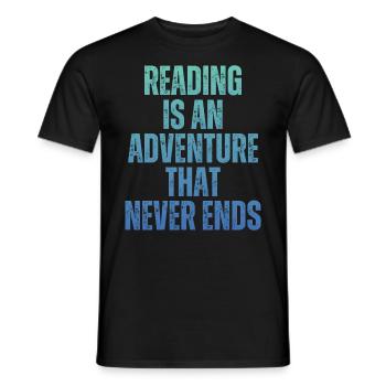 Reading is an adventure Book lover - Men's T-Shirt - black - Front - AI Model Male 178 light (178cm)