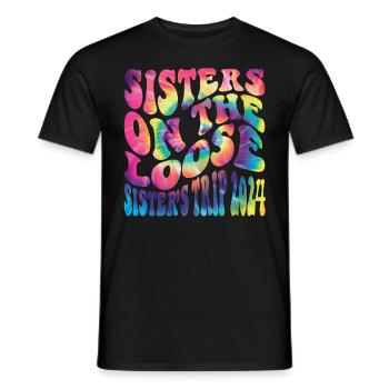 Sisters On The Loose Girls Reunion Trip - Men's T-Shirt - black - Front - AI Model Male 178 light (178cm)