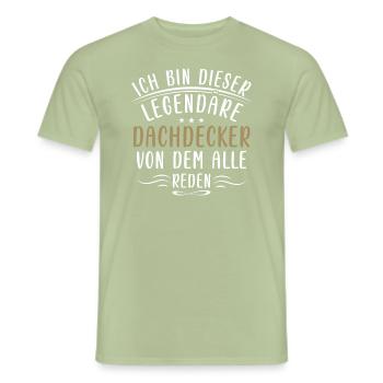 Lustige Dachdecker Sprüche Dach Haus Handwerk - Men's T-Shirt - sage - Front - AI Model Male 178 light (178cm)