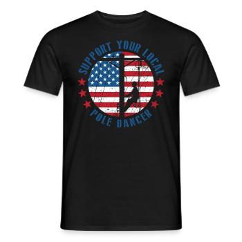 American Lineman Powerline Worker Design - Men's T-Shirt - black - Front - AI Model Male 178 light (178cm)