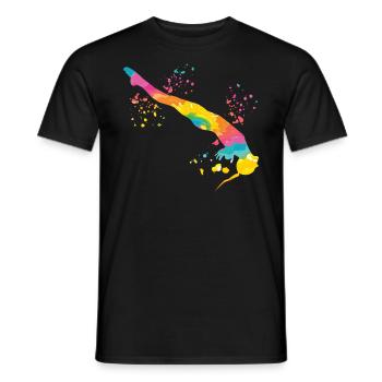 Diving Synchronized Diving - Men's T-Shirt - black - Front - AI Model Male 178 light (178cm)
