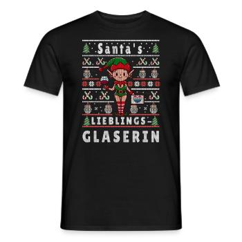 Ugly Weihnachten SANTAS LIEBLINGS Glaserin - Männer T-Shirt - Schwarz - Vorne - AI Model Male 178 light (178cm)