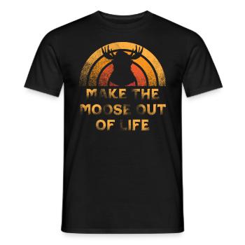 la vie en orignal Cool Moose - T-shirt homme - noir - Devant - AI Model Male 178 light (178cm)