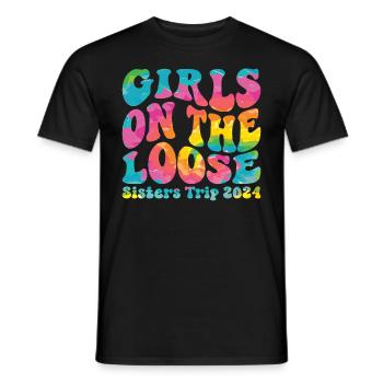 Sisters On The Loose Girls Reunion Trip - Men's T-Shirt - black - Front - AI Model Male 178 light (178cm)