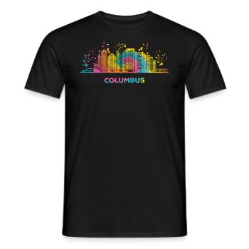 Columbusite Skyline Columbus - T-shirt homme - noir - Devant - AI Model Male 178 light (178cm)