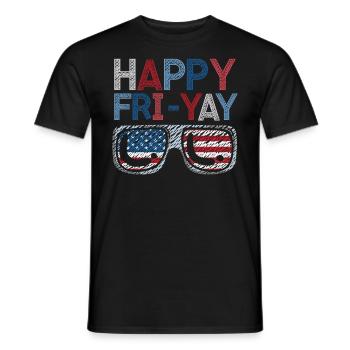 Happy Fri Yay Teacher Weekend Funny Meme - Men's T-Shirt - black - Front - AI Model Male 178 light (178cm)