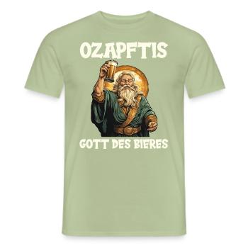 Biertrinker Bierliebhaber Sauf Trink Party Bier - Männer T-Shirt - Sage - Vorne - AI Model Male 178 light (178cm)