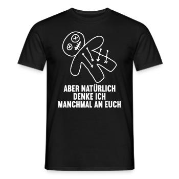 Of course I often think of you voodoo doll misanthrope - Men's T-Shirt - black - Front - AI Model Male 178 light (178cm)