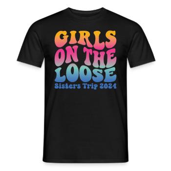 Sisters On The Loose Girls Reunion Trip - Men's T-Shirt - black - Front - AI Model Male 178 light (178cm)