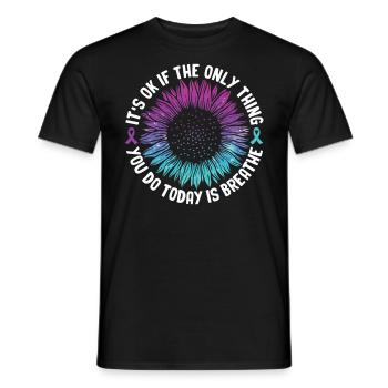Sensibilisation à la prévention du suicide - T-shirt homme - noir - Devant - AI Model Male 178 light (178cm)