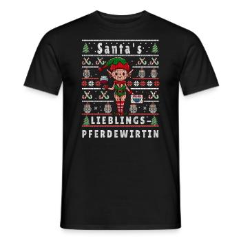 Ugly Weihnachten SANTAS LIEBLINGS Pferdewirtin - Männer T-Shirt - Schwarz - Vorne - AI Model Male 178 light (178cm)