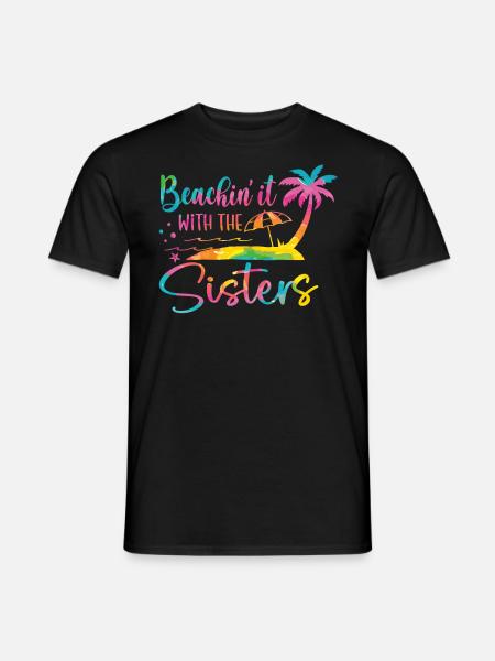 beaching it Mit Den Schwestern Reise - Männer T-Shirt - Schwarz