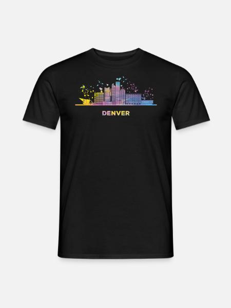 Denverites Skyline Denver - Männer T-Shirt - Schwarz