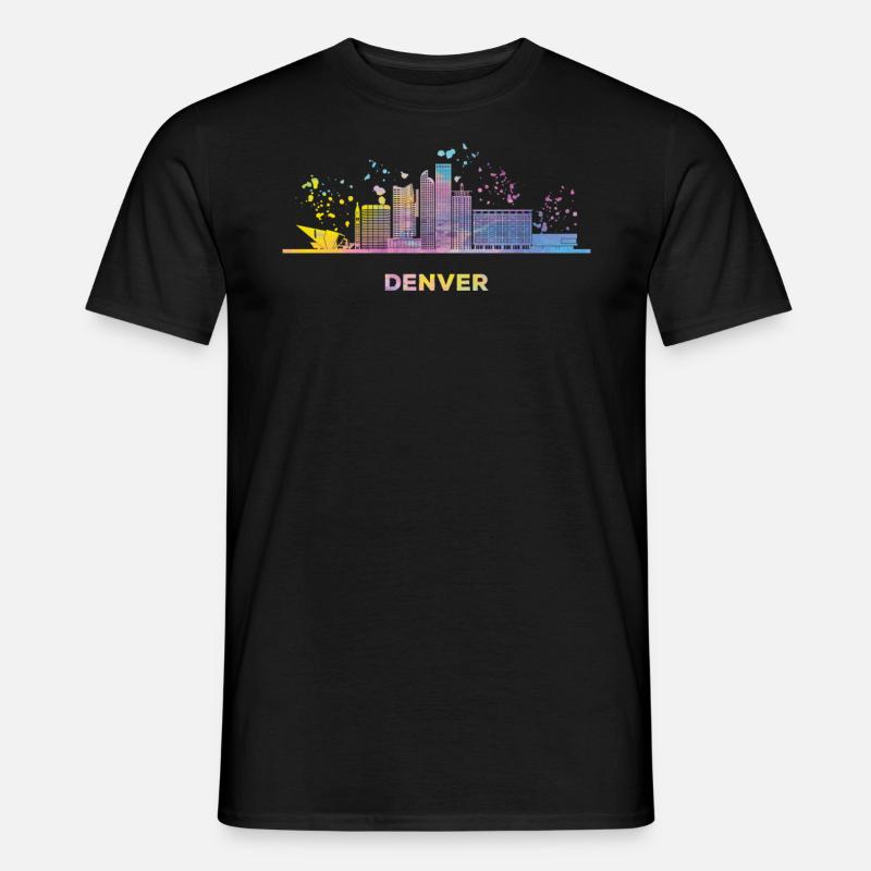 Denverites Skyline Denver - Männer T-Shirt - Schwarz