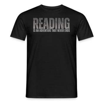 Reading is an adventure book lover - Men's T-Shirt - black - Front - AI Model Male 178 light (178cm)