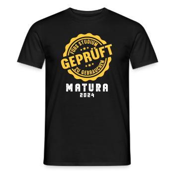 Matura Jeunes Filles Femmes et Hommes Matura 2024 - T-shirt homme - noir - Devant - AI Model Male 178 light (178cm)