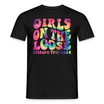 Sisters On The Loose Girls Reunion Trip - Men's T-Shirt - black - Front - AI Model Male 178 light (178cm)