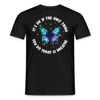 psycMental Health Warrior Violet Et Turquoise - T-shirt homme - noir - Devant - AI Model Male 178 light (178cm)