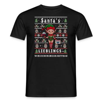Ugly Weihnachten SANTAS LIEBLINGS - Männer T-Shirt - Schwarz - Vorne - AI Model Male 178 light (178cm)