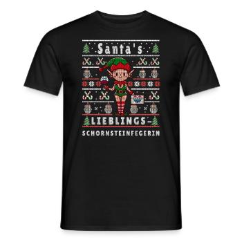Ugly Weihnachten SANTAS LIEBLINGS - Männer T-Shirt - Schwarz - Vorne - AI Model Male 178 light (178cm)