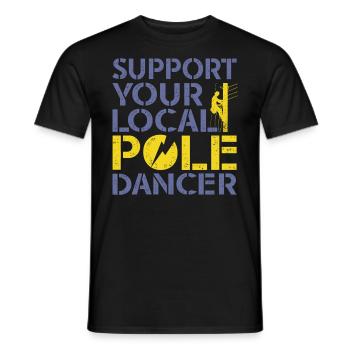 American Lineman Powerline Worker Design - Men's T-Shirt - black - Front - AI Model Male 178 light (178cm)