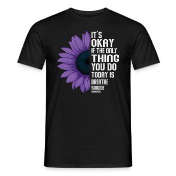 Sensibilisation à la prévention du suicide - T-shirt homme - noir - Devant - AI Model Male 178 light (178cm)