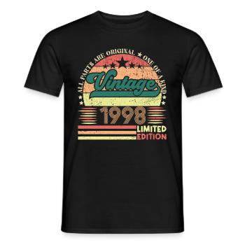 1998 Retro Geburtstagsgeschenk. Jahrgang 1998. - Männer T-Shirt - Schwarz - Vorne - AI Model Male 178 light (178cm)