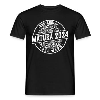 Matura Jeunes Filles Femmes et Hommes Matura 2024 - T-shirt homme - noir - Devant - AI Model Male 178 light (178cm)