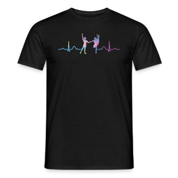 Ballett Tänzer Herzschlag Ekg Ballerina - Männer T-Shirt - Schwarz - Vorne - AI Model Male 178 light (178cm)