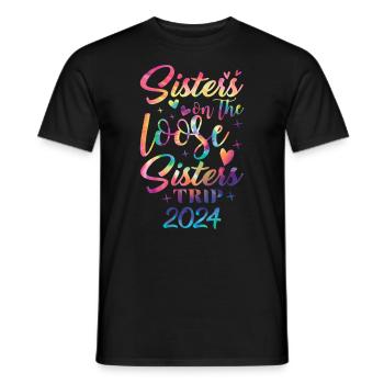 Sisters On The Loose Girls Reunion Trip - Men's T-Shirt - black - Front - AI Model Male 178 light (178cm)